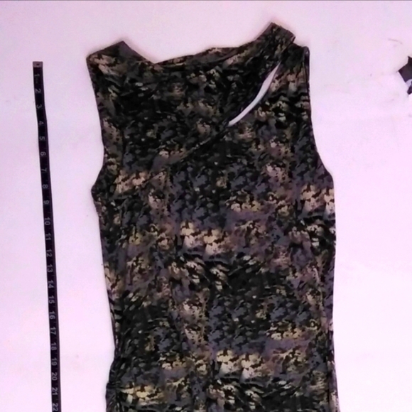00s vintage fine gage jersey animal camo printed maxi gown with cutouts - Picture 11 of 14